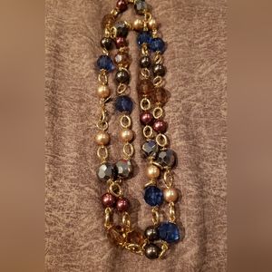 KJL 45 Mixed Glass Beads Necklace Faux Preals